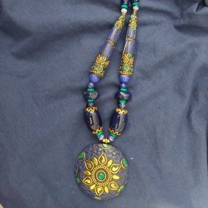 Dark blue mala/ long necklace
